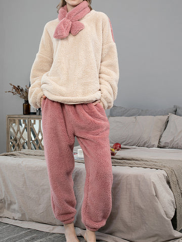 Airchics ensembles pyjama casual maison poilu couleur bloc costume deux pièces femme enceinte